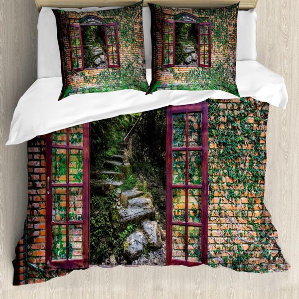 Abakuhaus Copripiumino Land, House Forest Wand, Antiacaro, Adatto A Chi Soffre Di Allergie, Con Federe, 200 Cm X 200 Cm - 80 X 80 Cm, Multicolore-image