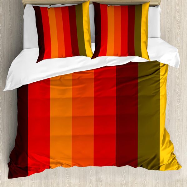 Abakuhaus Copripiumino Astratto, A Righe Verticali, Antiacaro, Adatto A Chi Soffre Di Allergie, Con Federe, 155 Cm X 220 Cm - 80 X 80 Cm, Multicolore-image