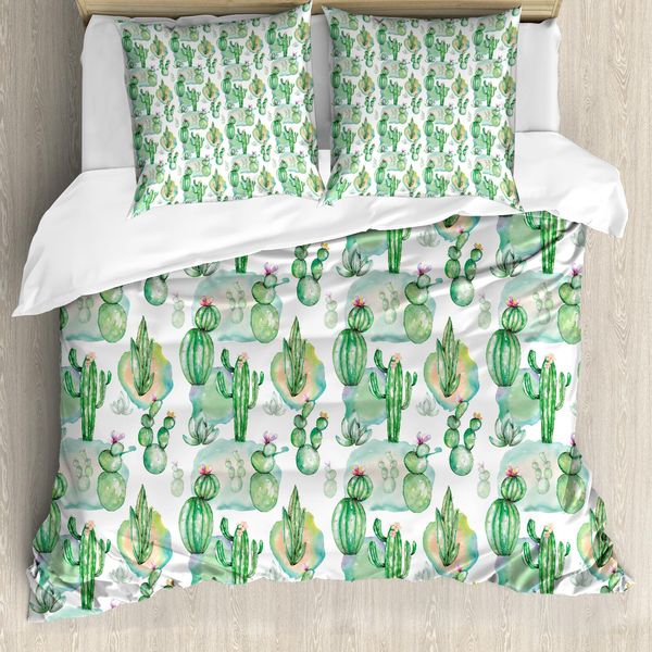 Abakuhaus Copripiumino Cactus, Mexican Hot Summer Art, Antiacaro, Adatto A Chi Soffre Di Allergie, Con Federe, 155 Cm X 220 Cm - 80 X 80 Cm, Multicolore-image