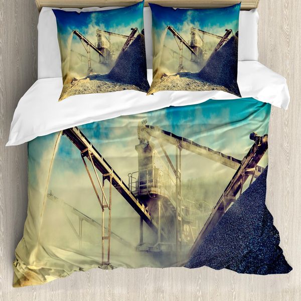Abakuhaus Copripiumino Industriale, Antipolvere, Antiacaro, Adatto A Chi Soffre Di Allergie, Con Federe, 155 Cm X 220 Cm - 80 X 80 Cm, Blu, Giallo Pallido, Nero-image