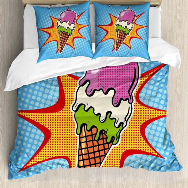 Abakuhaus Eis Copripiumino, Pois Retrò, Antiacaro, Adatto A Chi Soffre Di Allergie, Con Federe, 155 Cm X 220 Cm - 80 X 80 Cm, Multicolore-image