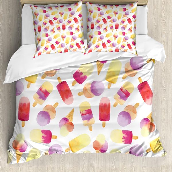 Abakuhaus Eis Copripiumino, Cono Acquerellato, Antiacaro, Adatto A Chi Soffre Di Allergie, Con Federe, 200 Cm X 200 Cm - 80 X 80 Cm, Multicolore-image