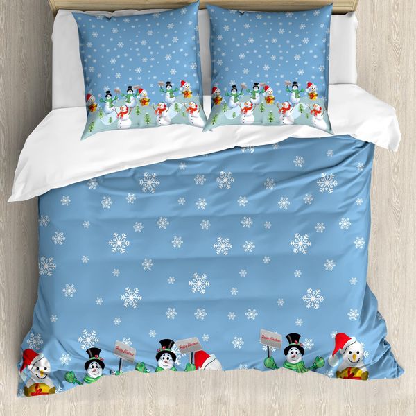 Abakuhaus Copripiumino Natalizio, Elemento Stagionale Invernale, Antiacaro, Adatto A Chi Soffre Di Allergie, Con Federe, 200 Cm X 200 Cm - 80 X 80 Cm, Multicolore-image
