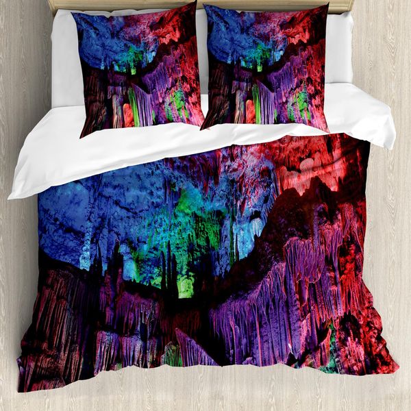 Abakuhaus Copripiumino Colorato, Rocce Color Arcobaleno, Antiacaro, Adatto A Chi Soffre Di Allergie, Con Federe, 155 Cm X 220 Cm - 80 X 80 Cm, Multicolore-image