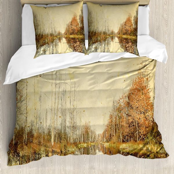 Abakuhaus Copripiumino Autunnale, Foglie Autunnali Colorate, Antiacaro, Adatto A Chi Soffre Di Allergie, Con Federe, 155 Cm X 220 Cm - 80 X 80 Cm, Multicolore-image