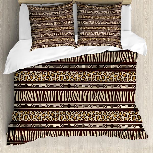 Abakuhaus Afirca Copripiumino, Popolo Indigeno, Antiacaro Adatto A Chi Soffre Di Allergie Con Federe, 155 Cm X 220 Cm - 80 X 80 Cm, Marrone Marrone Chiaro-image