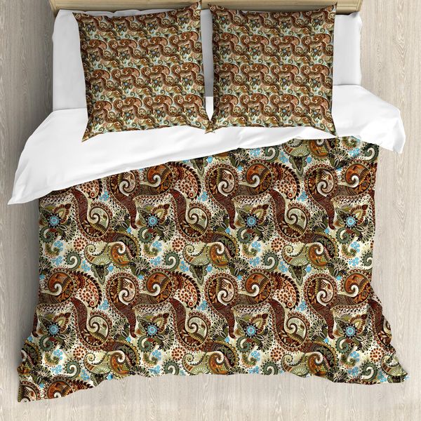 Abakuhaus Copripiumino Paisley, Blooms Ethnic, Antiacaro, Adatto A Chi Soffre Di Allergie, Con Federe, 200 Cm X 200 Cm - 80 X 80 Cm, Multicolore-image