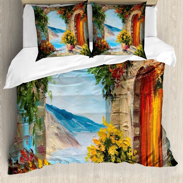 Abakuhaus Romantico Copripiumino, Vecchio Vigneto Italiano, Antiacaro, Adatto A Chi Soffre Di Allergie, Con Federe, 200 Cm X 200 Cm - 80 X 80 Cm, Multicolore-image