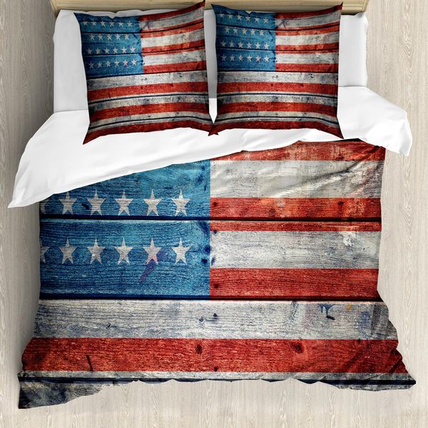 Abakuhaus Usa Copripiumino, Nationale Juli, Antiacaro, Adatto A Chi Soffre Di Allergie, Con Federe, 155 Cm X 220 Cm - 80 X 80 Cm, Blu, Rosso, Bianco-image