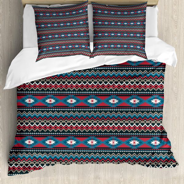 Abakuhaus Copripiumino Antico, Motivo Vintage, Antiacaro, Adatto A Chi Soffre Di Allergie, Con Federe, 155 Cm X 220 Cm - 80 X 80 Cm, Nero, Blu, Corallo-image