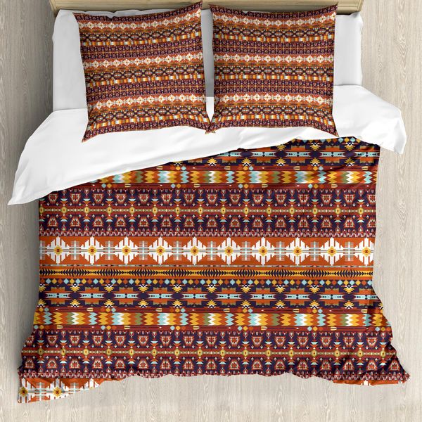 Abakuhaus Copripiumino Colorato, Stile Azteco Con Frecce, Antiacaro, Adatto A Chi Soffre Di Allergie, Con Federe, 200 Cm X 200 Cm - 80 X 80 Cm, Multicolore-image