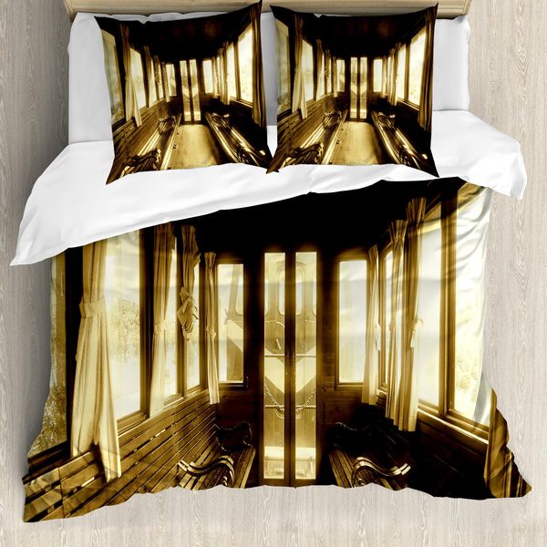 Abakuhaus Copripiumino Antico, Old Vintage Zug-Salon, Antiacaro, Adatto A Chi Soffre Di Allergie, Con Federe, 155 Cm X 220 Cm - 80 X 80 Cm, Color Seppia-image