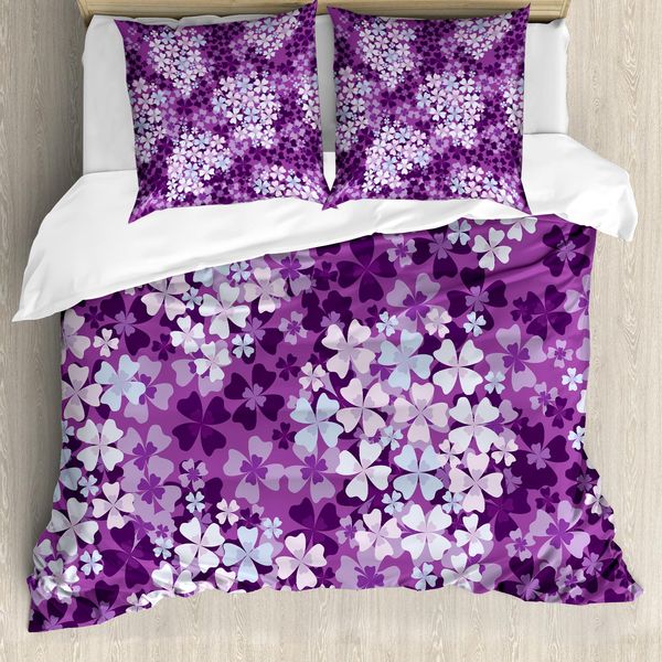 Abakuhaus Copripiumino Blume, Hydrangea Lilacs Feld, Antiacaro, Adatto A Chi Soffre Di Allergie, Con Federe, 200 Cm X 200 Cm - 80 X 80 Cm, Viola Bianco Azzurro-image