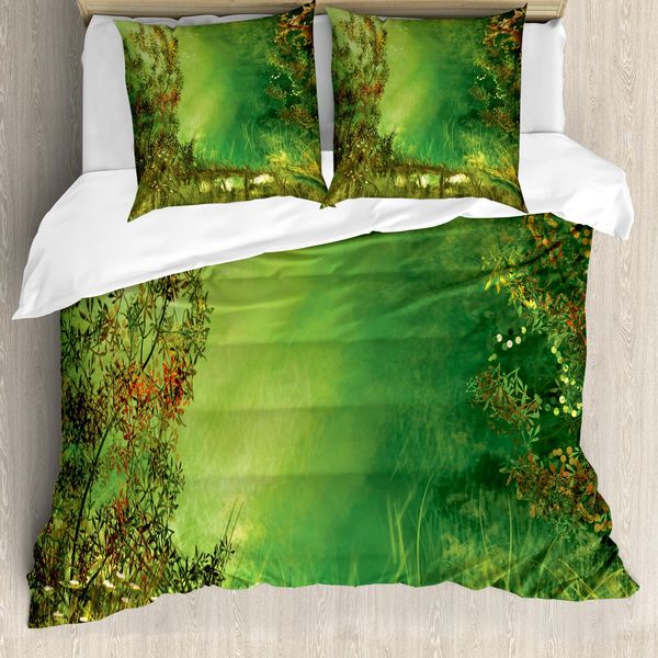 Abakuhaus Copripiumino Rainforest, Fairy Butterfly, Antiacaro, Adatto A Chi Soffre Di Allergie, Con Federe, 200 Cm X 200 Cm - 80 X 80 Cm, Verde-image
