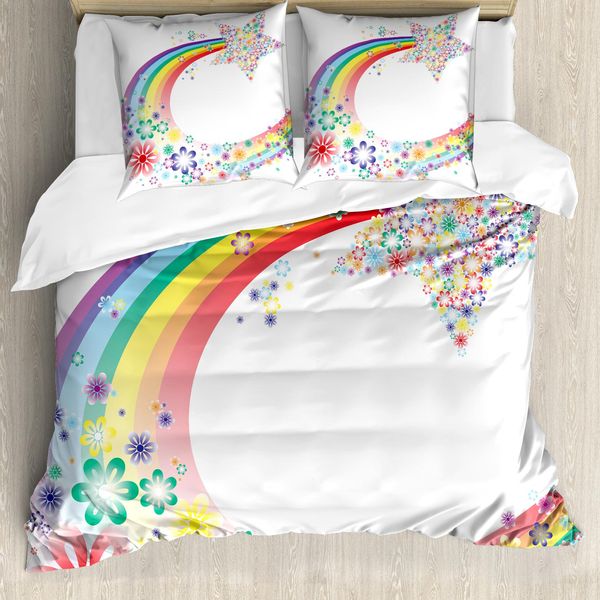Abakuhaus Copripiumino Astratto, Fiori Primaverili Naturali, Antiacaro, Adatto A Chi Soffre Di Allergie, Con Federe, 155 Cm X 220 Cm - 80 X 80 Cm, Multicolore-image