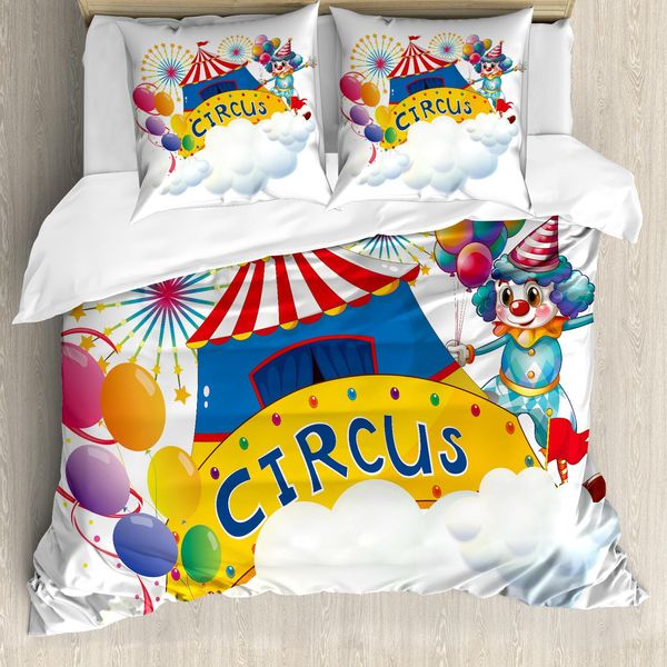 Abakuhaus Copripiumino Zirkus, Entertainer Komiker, Antiacaro, Adatto A Chi Soffre Di Allergie, Con Federe, 200 Cm X 200 Cm - 80 X 80 Cm, Multicolore-image