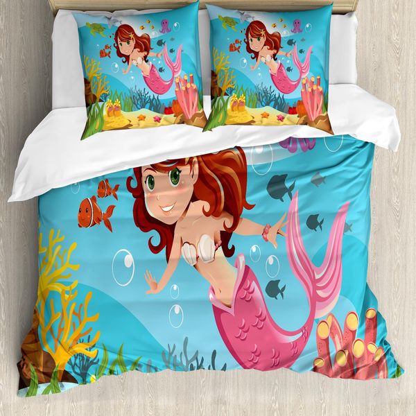 Abakuhaus Copripiumino Subacqueo, FröHlich Unterwasser, Antiacaro, Adatto A Chi Soffre Di Allergie, Con Federe, 200 Cm X 200 Cm - 80 X 80 Cm, Multicolore-image