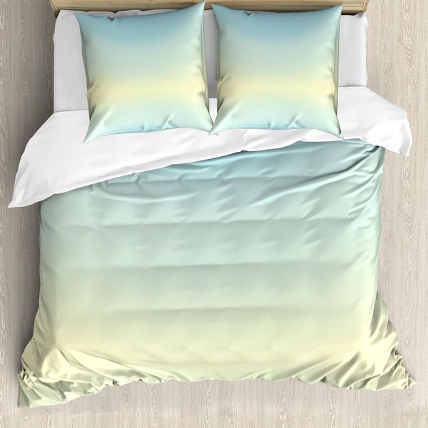 Abakuhaus Copripiumino Teal, Ombre Astratto Moderno, Antiacaro, Adatto A Chi Soffre Di Allergie, Con Federe, 155 Cm X 220 Cm - 80 X 80 Cm, Azzurro-image