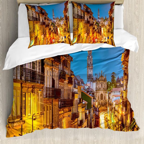 Abakuhaus Copripiumino Europeo, Fotografia Porto, Antiacaro, Adatto A Chi Soffre Di Allergie, Con Federe, 200 Cm X 200 Cm - 80 X 80 Cm, Multicolore-image