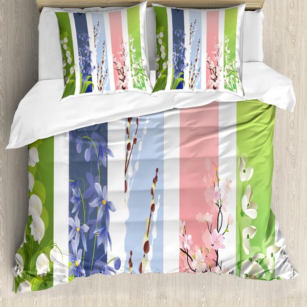 Abakuhaus Copripiumino Blume, Lily Primrose Valley, Antiacaro, Adatto A Chi Soffre Di Allergie, Con Federe, 155 Cm X 220 Cm - 80 X 80 Cm, Multicolore-image