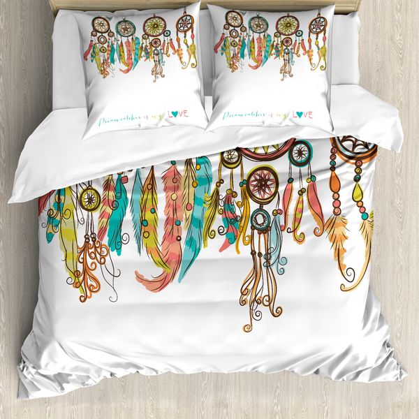Abakuhaus Copripiumino Primitive, Boho Dreamcatchers, Antiacaro, Adatto A Chi Soffre Di Allergie, Con Federe, 200 Cm X 200 Cm - 80 X 80 Cm, Multicolore-image