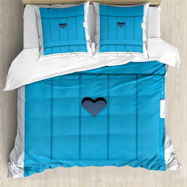 Abakuhaus Copripiumino Land, Bohemian Italian Heart, Antiacaro, Adatto A Chi Soffre Di Allergie, Con Federe, 200 Cm X 200 Cm - 80 X 80 Cm, Bianco Turchese-image