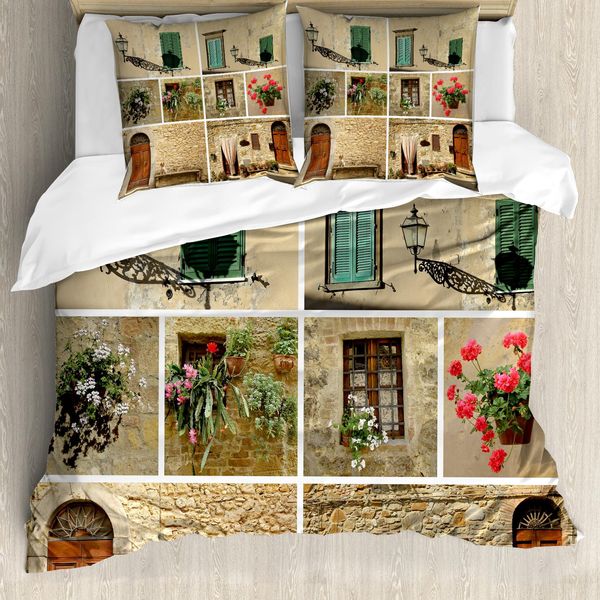 Abakuhaus Copripiumino Italiano, Case In Pietra Italiane, Antiacaro, Adatto A Chi Soffre Di Allergie, Con Federe, 155 Cm X 220 Cm - 80 X 80 Cm, Multicolore-image