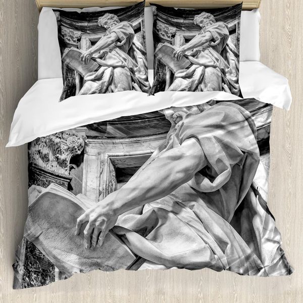 Copripiumino Abakuhaus Retro, St. MatthäUs, Antiacaro, Adatto A Chi Soffre Di Allergie, Con Federe, 155 Cm X 220 Cm - 80 X 80 Cm, Grigio Chiaro-image
