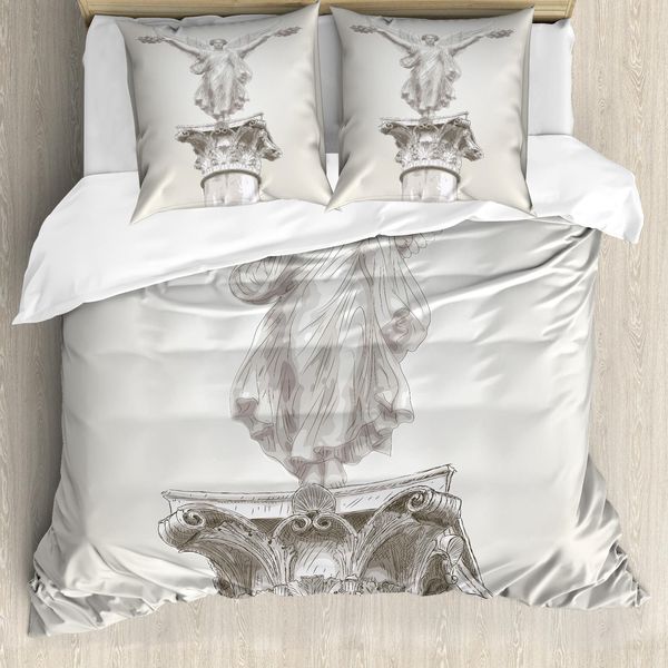 Copripiumino Abakuhaus Retro, Angelo Greek Myth Muse, Antiacaro, Adatto A Chi Soffre Di Allergie, Con Federe, 200 Cm X 200 Cm - 80 X 80 Cm, Bianco-image
