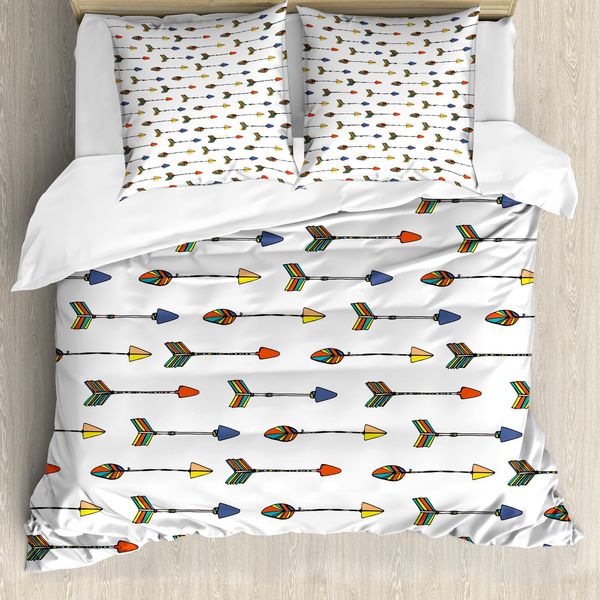 Abakuhaus Set Copripiumino Per Letti Matrimoniali, Stile Etnico Tribale, Antiacaro, Adatto A Chi Soffre Di Allergie, Con Federe, Multicolore-image