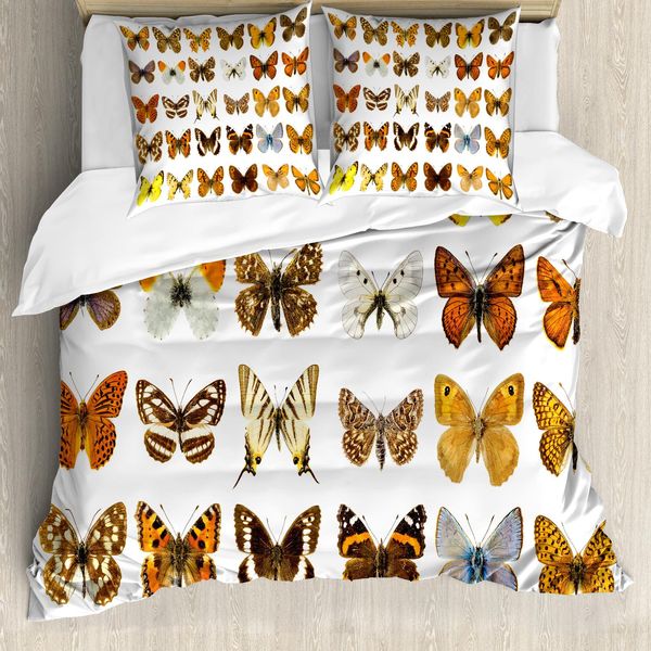 Abakuhaus Copripiumino Butterfly, Ali Meravigliose Di Farfalla, Antiacaro, Adatto A Chi Soffre Di Allergie, Con Federe, 155 Cm X 220 Cm - 80 X 80 Cm, Multicolore-image