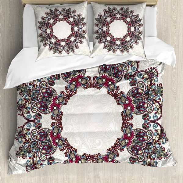 Set Copripiumino Abakuhaus Per Letti Matrimoniali, Simbolo Mandala Azteco, Antiacaro, Adatto A Chi Soffre Di Allergie, Con Federe, Multicolore-image