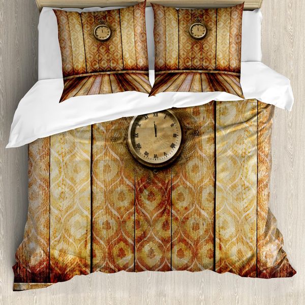 Abakuhaus Copripiumino Vittoriano, Architettura Medievale, Antiacaro, Adatto A Chi Soffre Di Allergie, Con Federe, 200 Cm X 200 Cm - 80 X 80 Cm, Beige Marrone-image