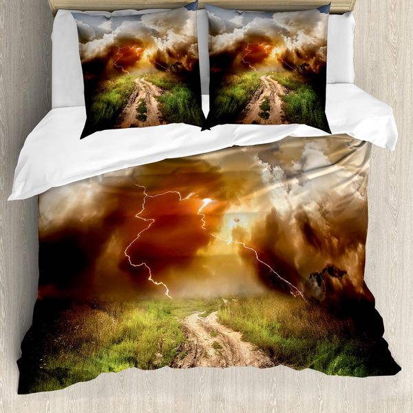 Abakuhaus Copripiumino Naturale, Big Regen-Wolke Dazzling, Antiacaro, Adatto A Chi Soffre Di Allergie, Con Federe, 200 Cm X 200 Cm - 80 X 80 Cm, Multicolore-image