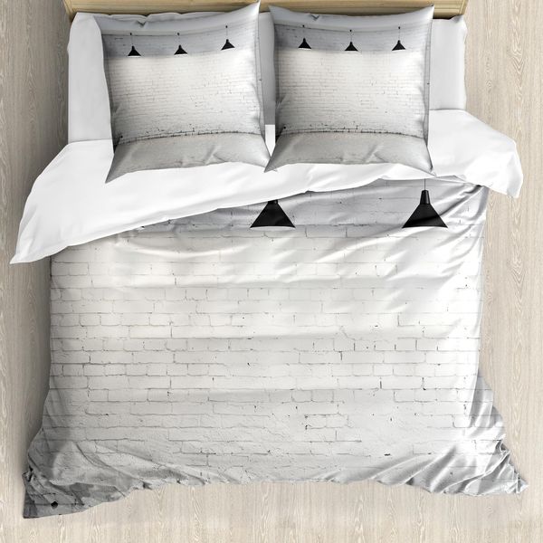 Abakuhaus Copripiumino Astratto, Moderno Minimalista, Antiacaro, Adatto A Chi Soffre Di Allergie, Con Federe, 200 Cm X 200 Cm - 80 X 80 Cm, Bianco E Nero-image