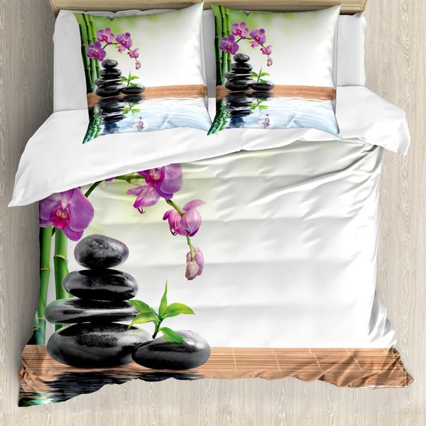Abakuhaus Copripiumino Spa, Spa Spring Water Salute, Antiacaro Adatto A Chi Soffre Di Allergie Con Federe, 200 Cm X 200 Cm - 80 X 80 Cm, Multicolore-image