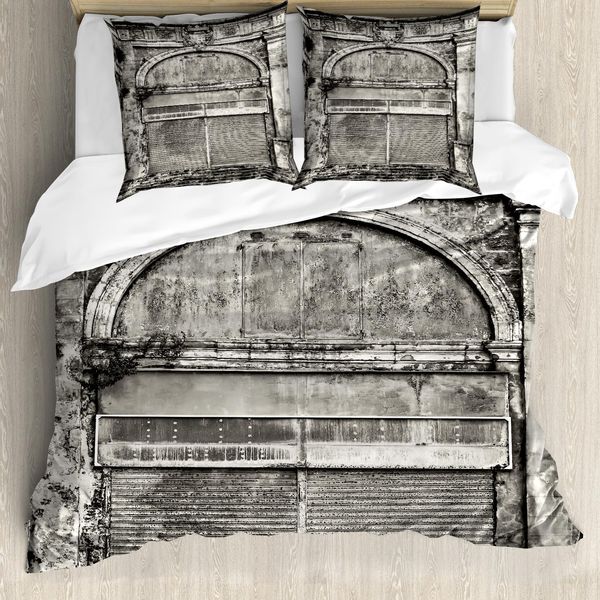 Abakuhaus Copripiumino Rustico, Frontale Storico Antico, Antiacaro, Adatto A Chi Soffre Di Allergie, Con Federe, 200 Cm X 200 Cm - 80 X 80 Cm, Grigio-image