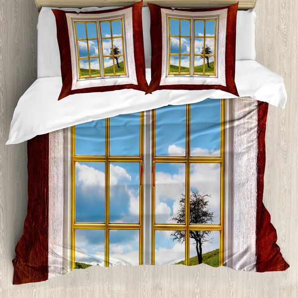 Abakuhaus Copripiumino Rustico, Prato Erba Terra, Antiacaro, Adatto A Chi Soffre Di Allergie, Con Federe, 155 Cm X 220 Cm - 80 X 80 Cm, Multicolore-image
