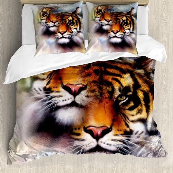 Abakuhaus Set Copripiumino Mandala Per Letti Matrimoniali, Animali Selvatici Safari, Antiacaro, Adatto A Chi Soffre Di Allergie, Con Federe, Multi-image