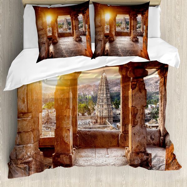 Abakuhaus Copripiumino Asiatico, Art-GebäUde, Antiacaro, Adatto A Chi Soffre Di Allergie, Con Federe, 155 Cm X 220 Cm - 80 X 80 Cm, Color Crema-image