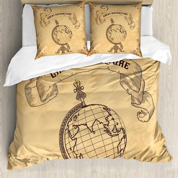 Abakuhaus Copripiumino Ispiratore, Parole Avventurose, Antiacaro, Adatto A Chi Soffre Di Allergie, Con Federe, 200 Cm X 200 Cm - 80 X 80 Cm, Sabbia Marrone Nero-image