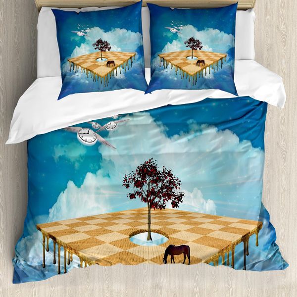 Abakuhaus Copripiumino Mystiker, Paesaggio Surreale, Antiacaro, Adatto A Chi Soffre Di Allergie, Con Federe, 155 Cm X 220 Cm - 80 X 80 Cm, Multicolore-image