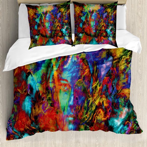 Abakuhaus Copripiumino Mystiker, Spirito Femminile, Antiacaro, Adatto A Chi Soffre Di Allergie, Con Federe, 200 Cm X 200 Cm - 80 X 80 Cm, Multicolore-image