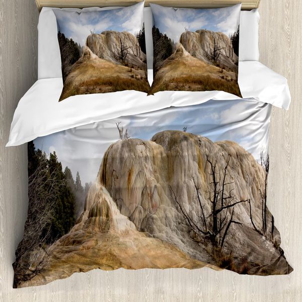 Abakuhaus Copripiumino Yellowstone, Gonna Arancione Primavera, Antiacaro, Adatto A Chi Soffre Di Allergie, Con Federe, 155 Cm X 220 Cm - 80 X 80 Cm, Beige Blu-image