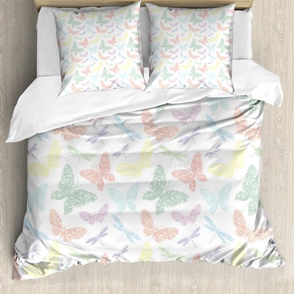 Abakuhaus Copripiumino Libellula, Libellula Farfalla, Antiacaro, Adatto A Chi Soffre Di Allergie, Con Federe, 200 Cm X 200 Cm - 80 X 80 Cm, Multicolore-image