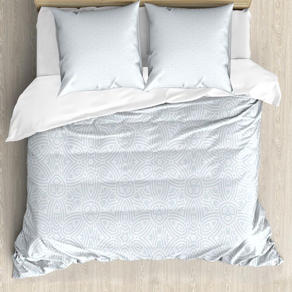 Abakuhaus Copripiumino Celtico, Motivi Floreali Vintage, Antiacaro, Adatto A Chi Soffre Di Allergie, Con Federe, 155 Cm X 220 Cm - 80 X 80 Cm, Azzurro-image