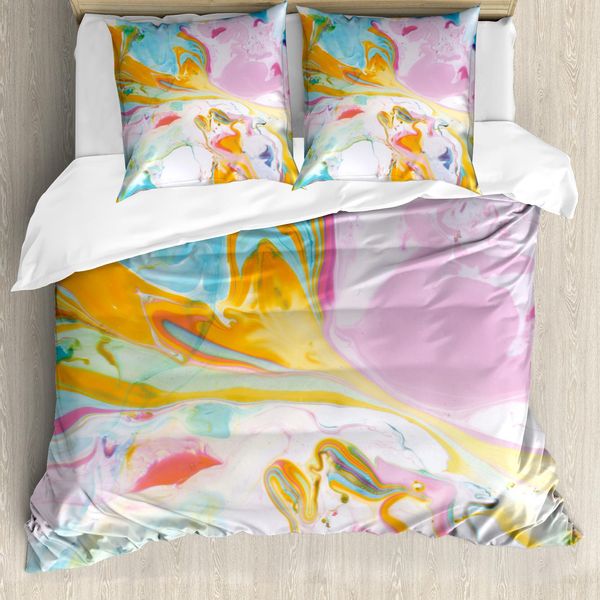 Abakuhaus Copripiumino Astratto, Arte Astratta Surreale, Antiacaro, Adatto A Chi Soffre Di Allergie, Con Federe, 200 Cm X 200 Cm - 80 X 80 Cm, Multicolore-image