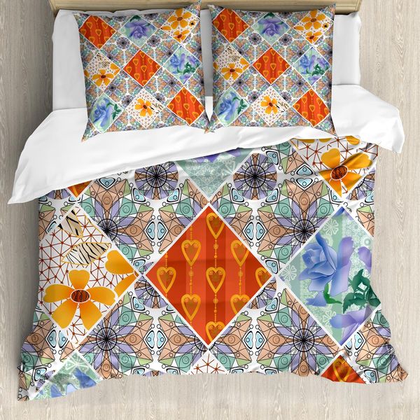 Abakuhaus Copripiumino Land, Fiore Femminile Estate, Antiacaro Adatto A Chi Soffre Di Allergie Con Federe, 200 Cm X 200 Cm - 80 X 80 Cm, Multicolore-image