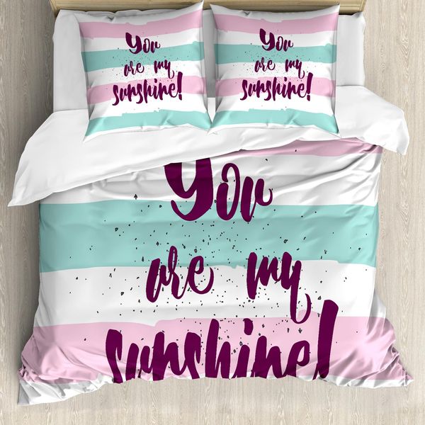 Abakuhaus Set Copripiumino Ispiratore Per Letti Matrimoniali, Citazione Colorata, Antiacaro, Adatto A Chi Soffre Di Allergie, Con Federe, Multicolore-image