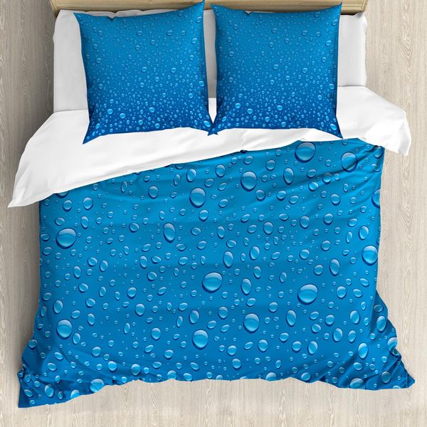 Abakuhaus Set Copripiumino Blu Per Letti Matrimoniali, Impermeabile, Antiacaro, Adatto A Chi Soffre Di Allergie, Con Federe, Blu-image